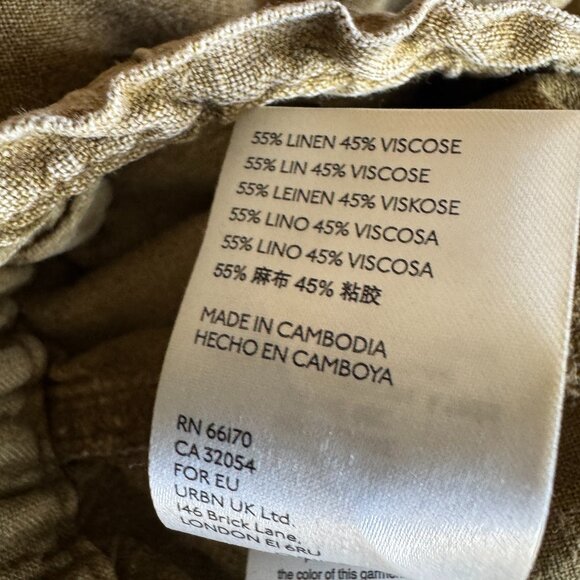 Anthropologie Rhys Utility Jogger Pant Sz Large Linen Blend Utility Moss Green - Picture 11 of 16